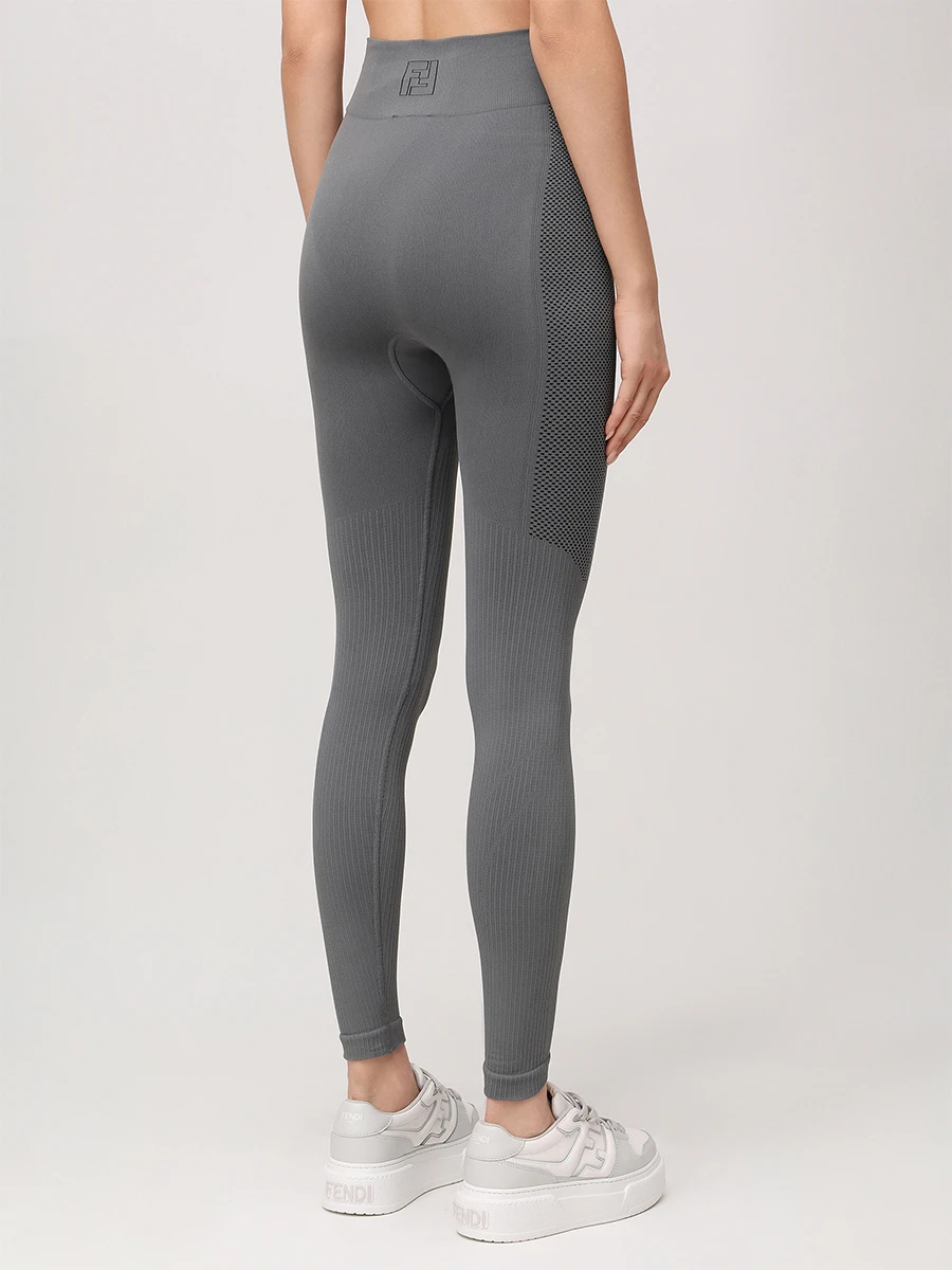 Леггинсы однотонные FENDI FAB379 AQC9 F0RTU Серый  Фото 3