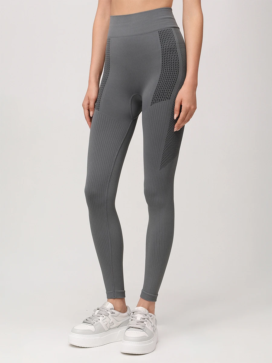 Леггинсы однотонные FENDI FAB379 AQC9 F0RTU Серый  Фото 4