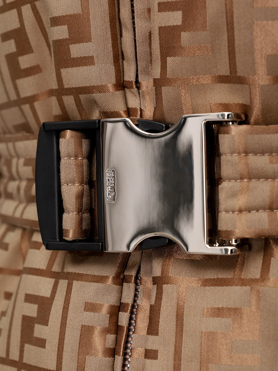 Пуховик с принтом FENDI FAN171 AQCC F1PNO Коричневый  Фото 6