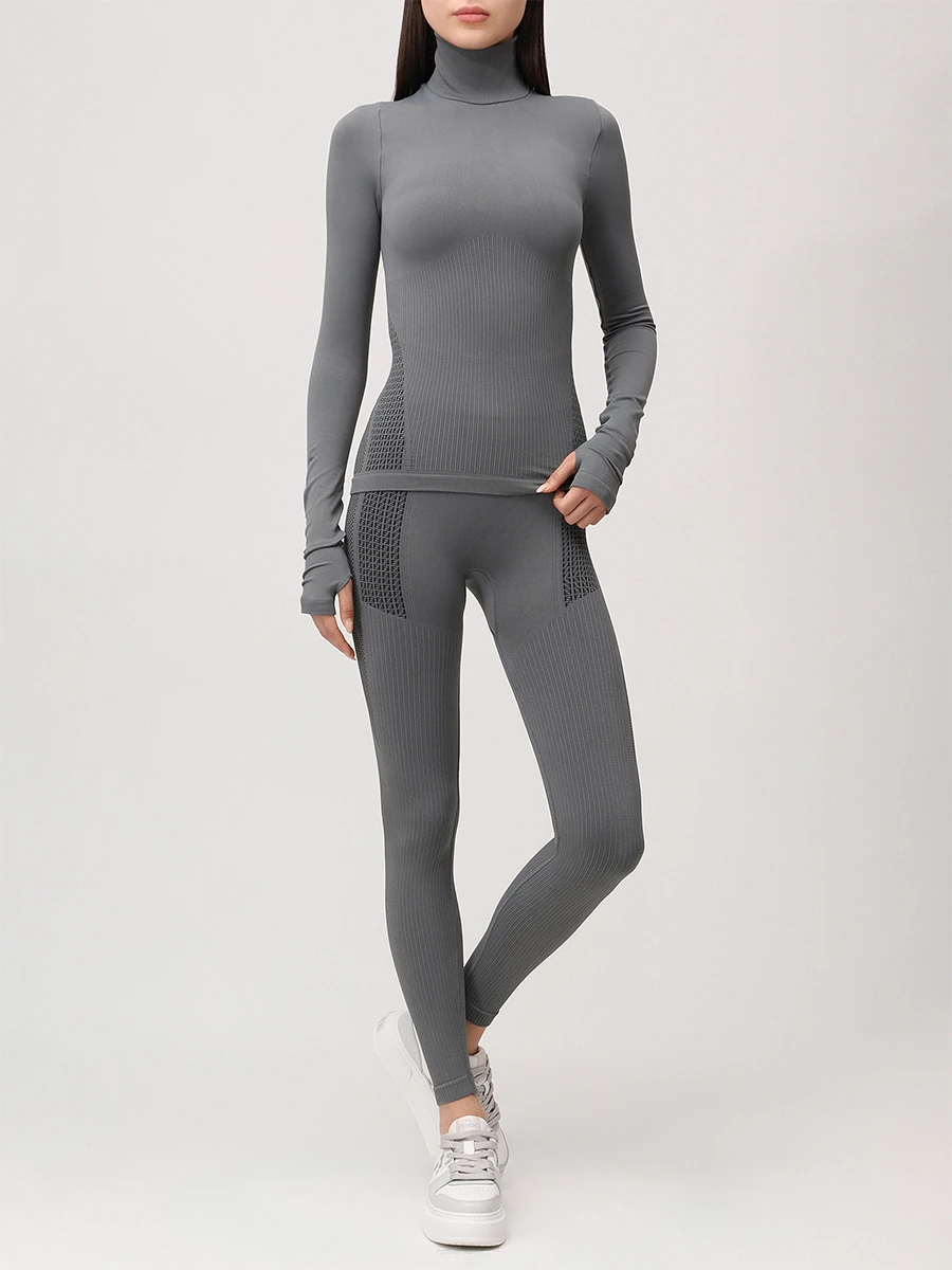 Лонгслив однотонный FENDI FAF365 AQC9 F0RTU Серый  Фото 2