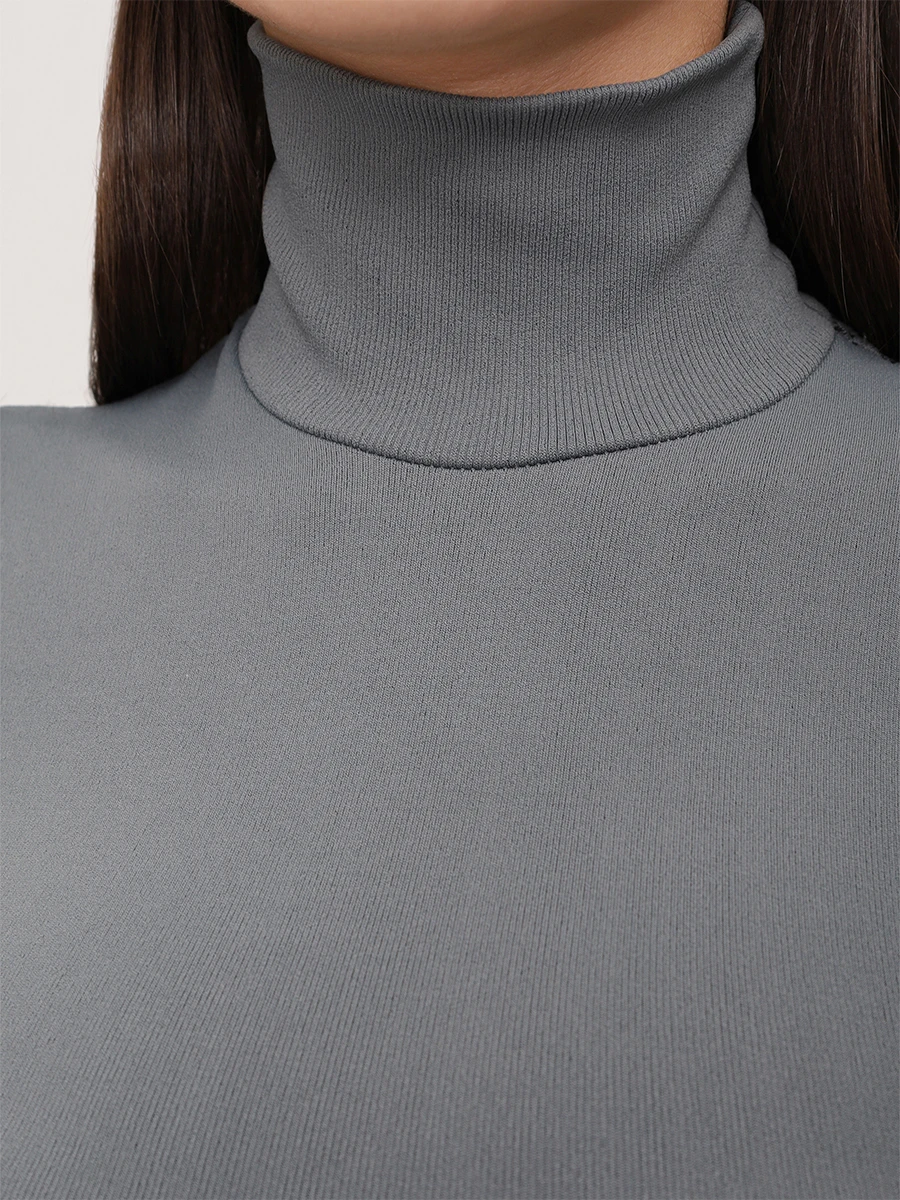 Лонгслив однотонный FENDI FAF365 AQC9 F0RTU Серый  Фото 5