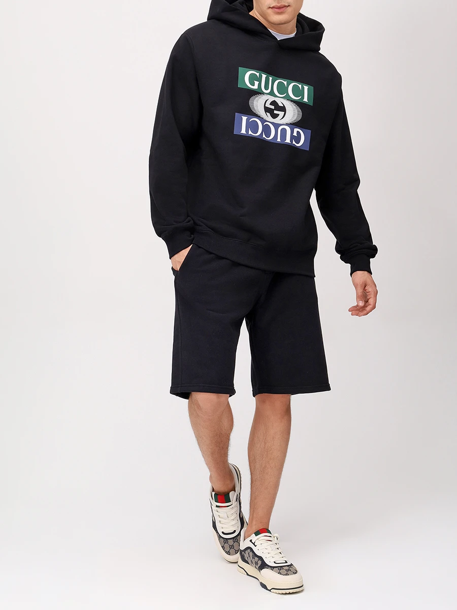 Худи хлопковое GUCCI 795557 XJGQP 1152 Черный  Фото 2