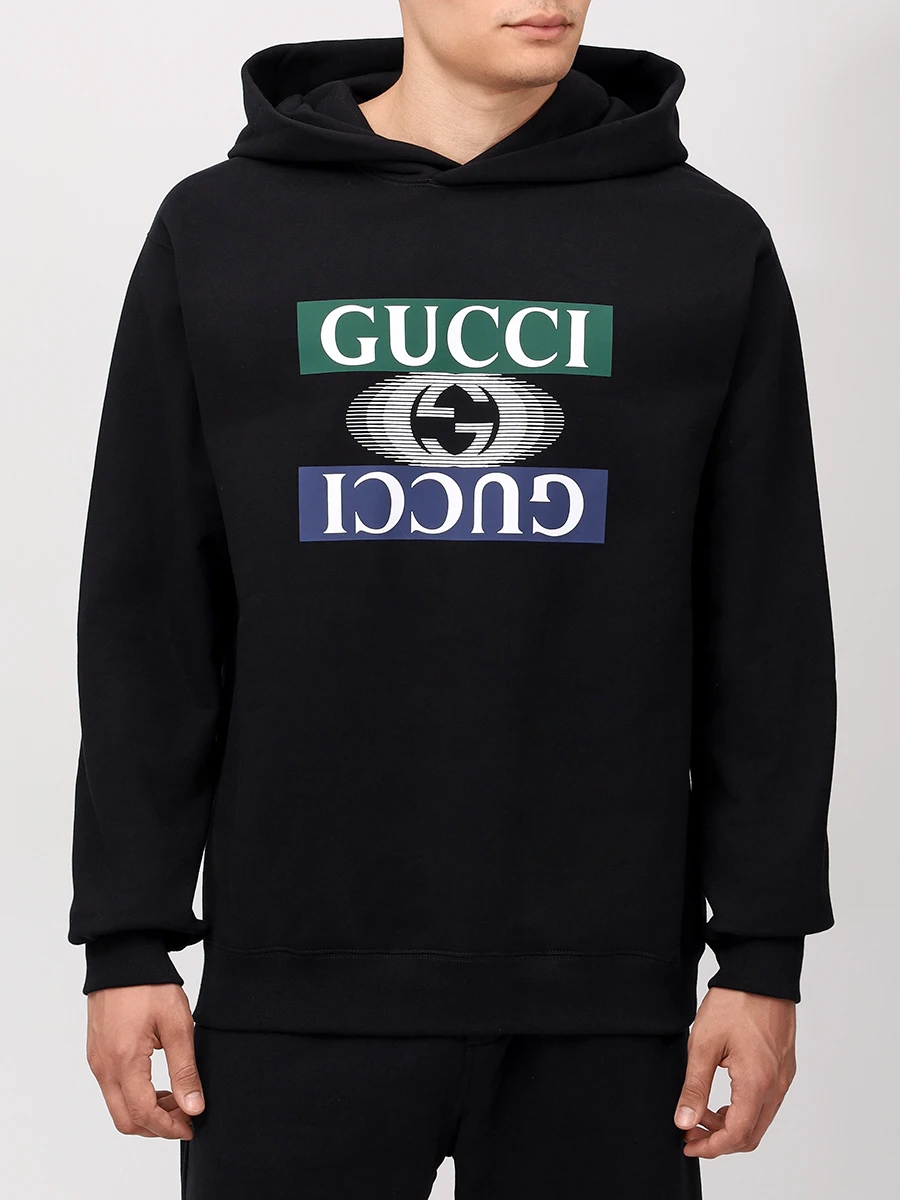 Худи хлопковое GUCCI 795557 XJGQP 1152 Черный  Фото 4