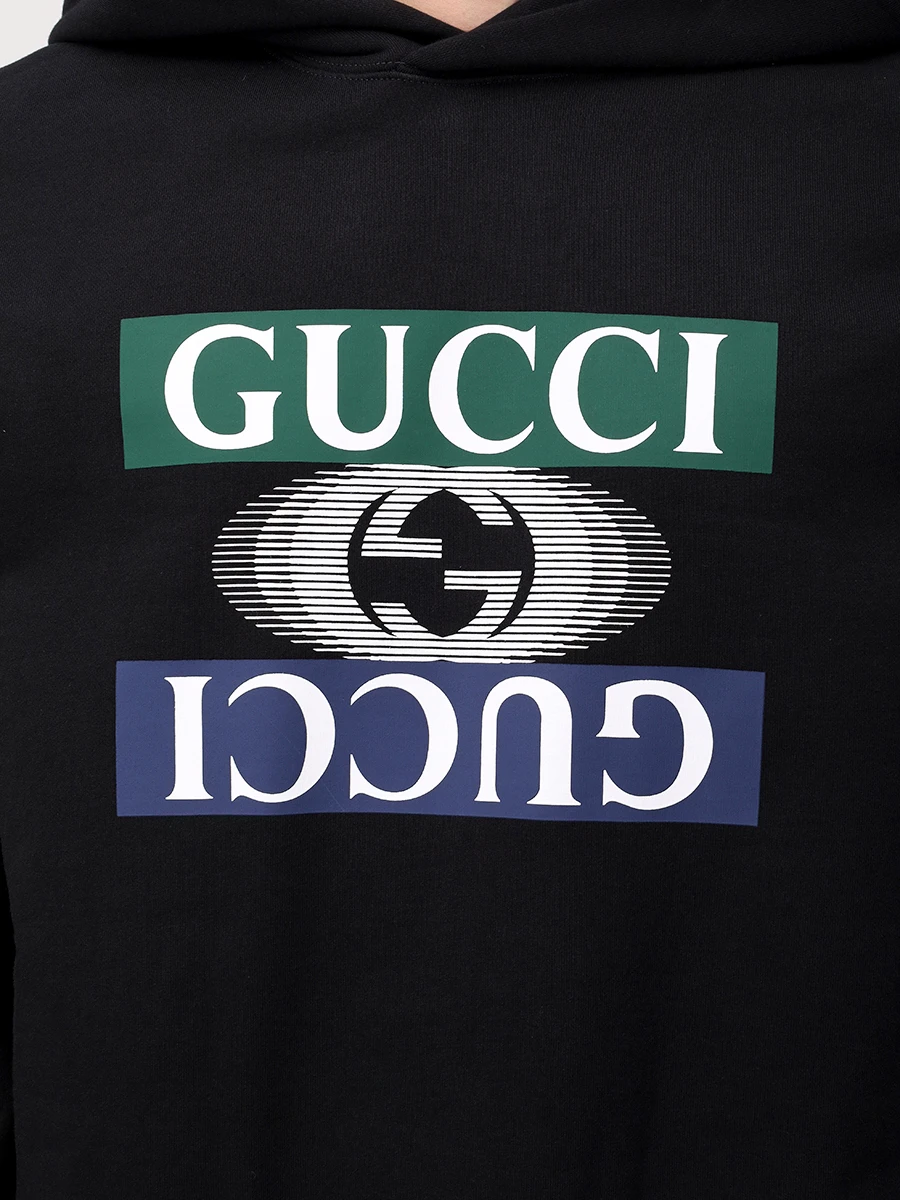 Худи хлопковое GUCCI 795557 XJGQP 1152 Черный  Фото 5