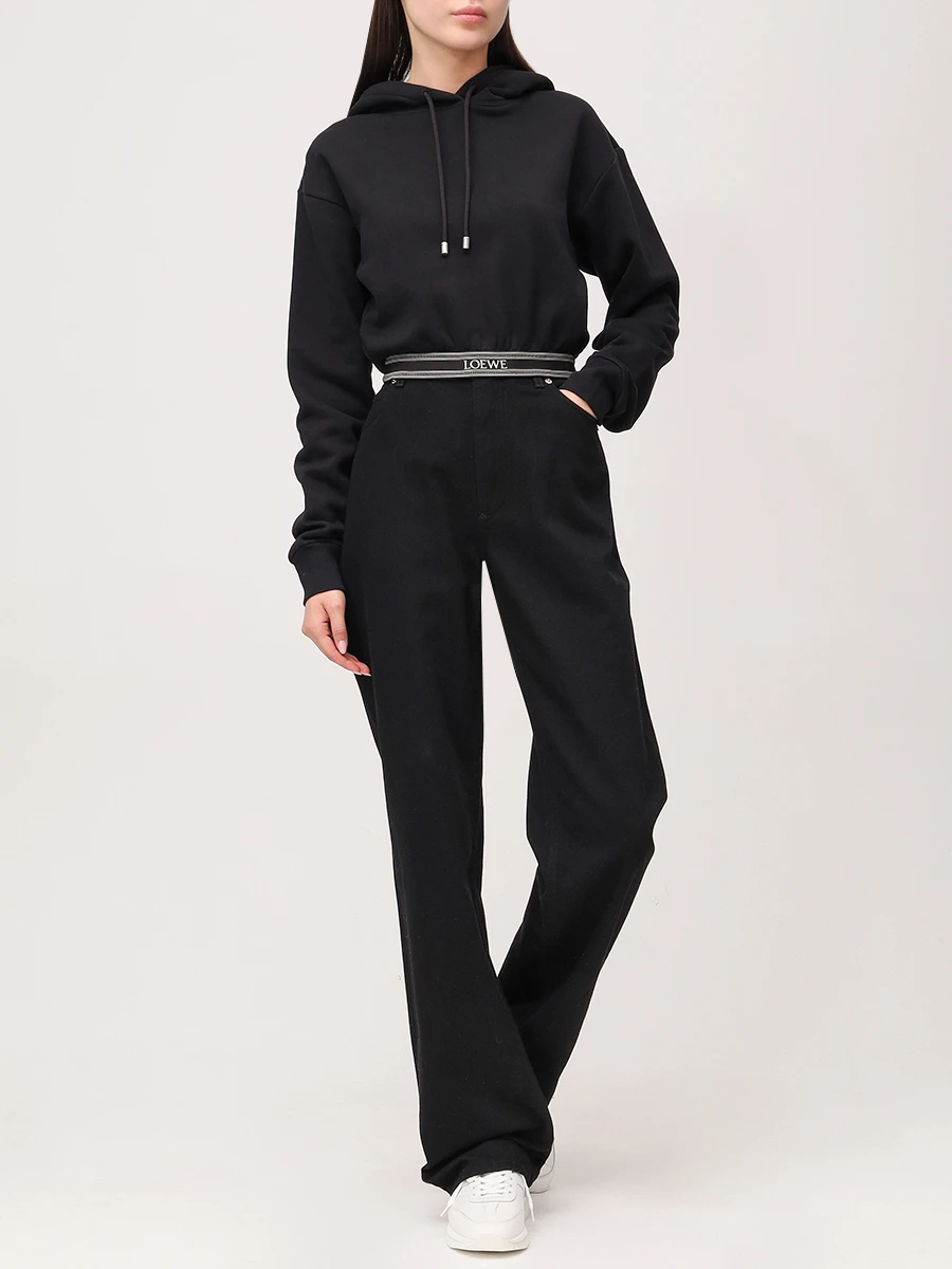 Худи хлопковое LOEWE S359Y25X45 1100 Черный  Фото 2