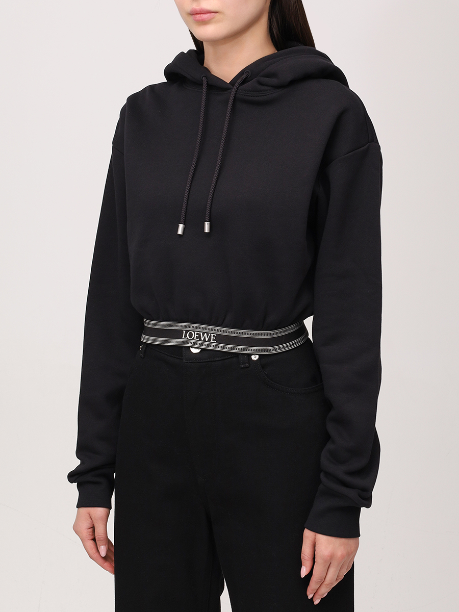 Худи хлопковое LOEWE S359Y25X45 1100 Черный  Фото 4
