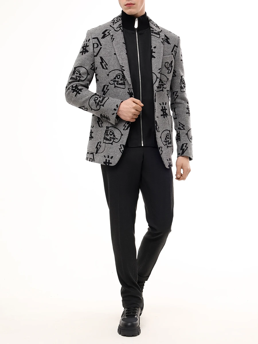 Костюм шерстяной PHILIPP PLEIN MRB2746/MRT1490 02 Черный  Фото 2