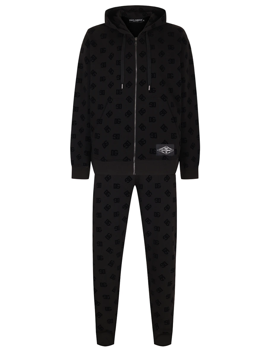 Костюм хлопковый DOLCE & GABBANA G9AIYTG7NWD/GV2VHTG7NWD N0000 Черный 