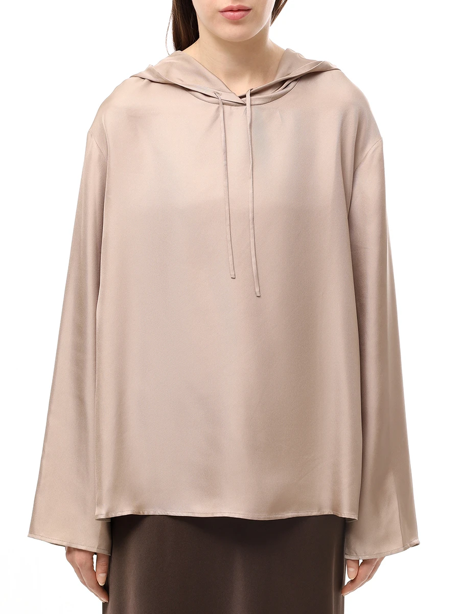 

Блуза шелковая, Бежевый, NUKA