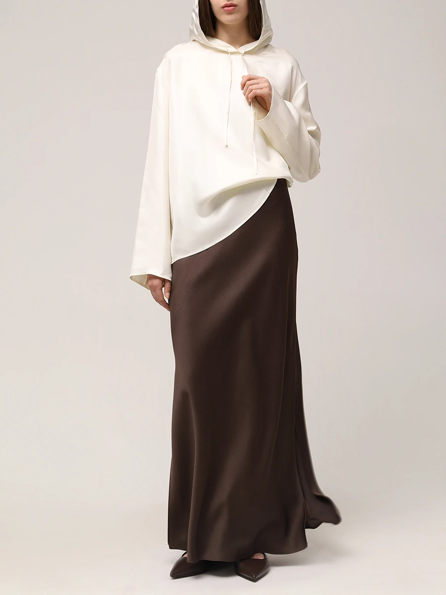 

Блуза шелковая, Белый, NUKA Молочный