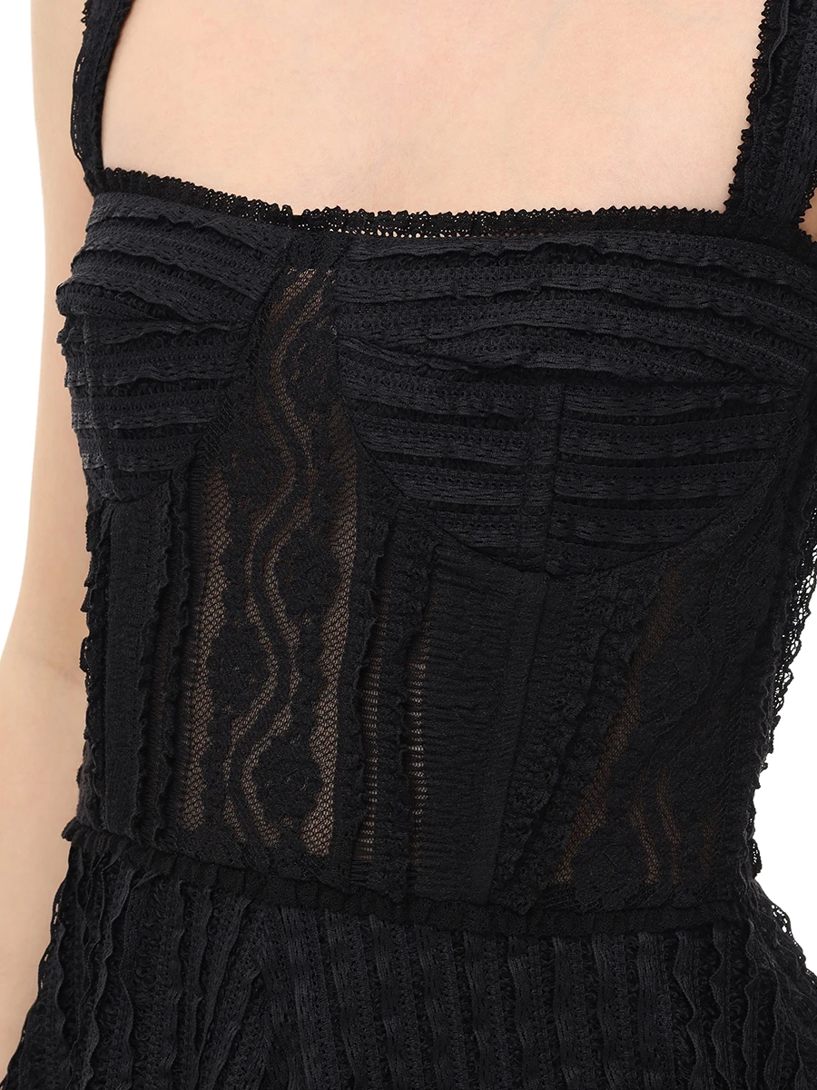 Платье хлопковое CHARO RUIZ 255601 Черный  Фото 5