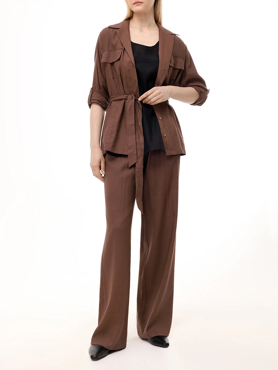 Топ из льна и вискозы KITON D51443K09T8406000 Черный  Фото 2