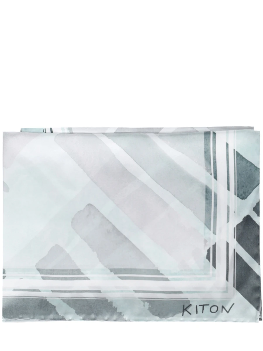 Платок шелковый KITON D53754K0942F05008 Зеленый  Фото 3