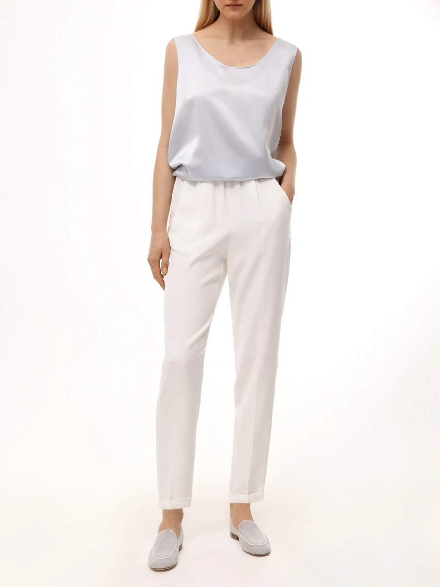 Топ шелковый KITON D51443K0998E81000 Голубой  Фото 2