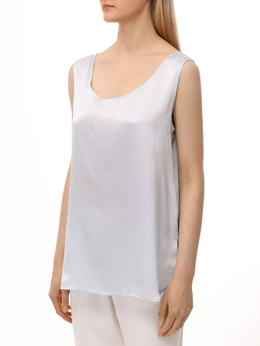 Топ шелковый KITON D51443K0998E81000 Голубой  Фото 4