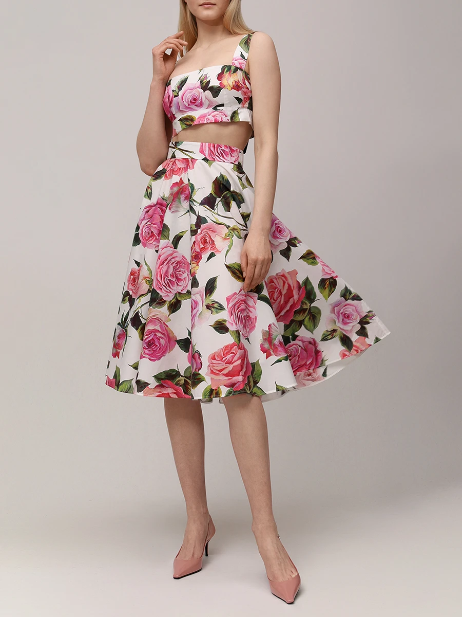 Топ хлопковый DOLCE & GABBANA F7U70T HS5S4 HA5IG Розовый  Фото 2