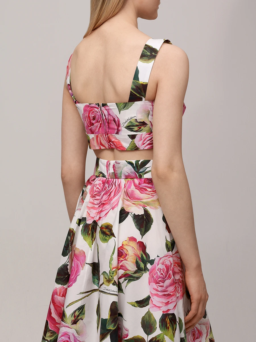 Топ хлопковый DOLCE & GABBANA F7U70T HS5S4 HA5IG Розовый  Фото 3