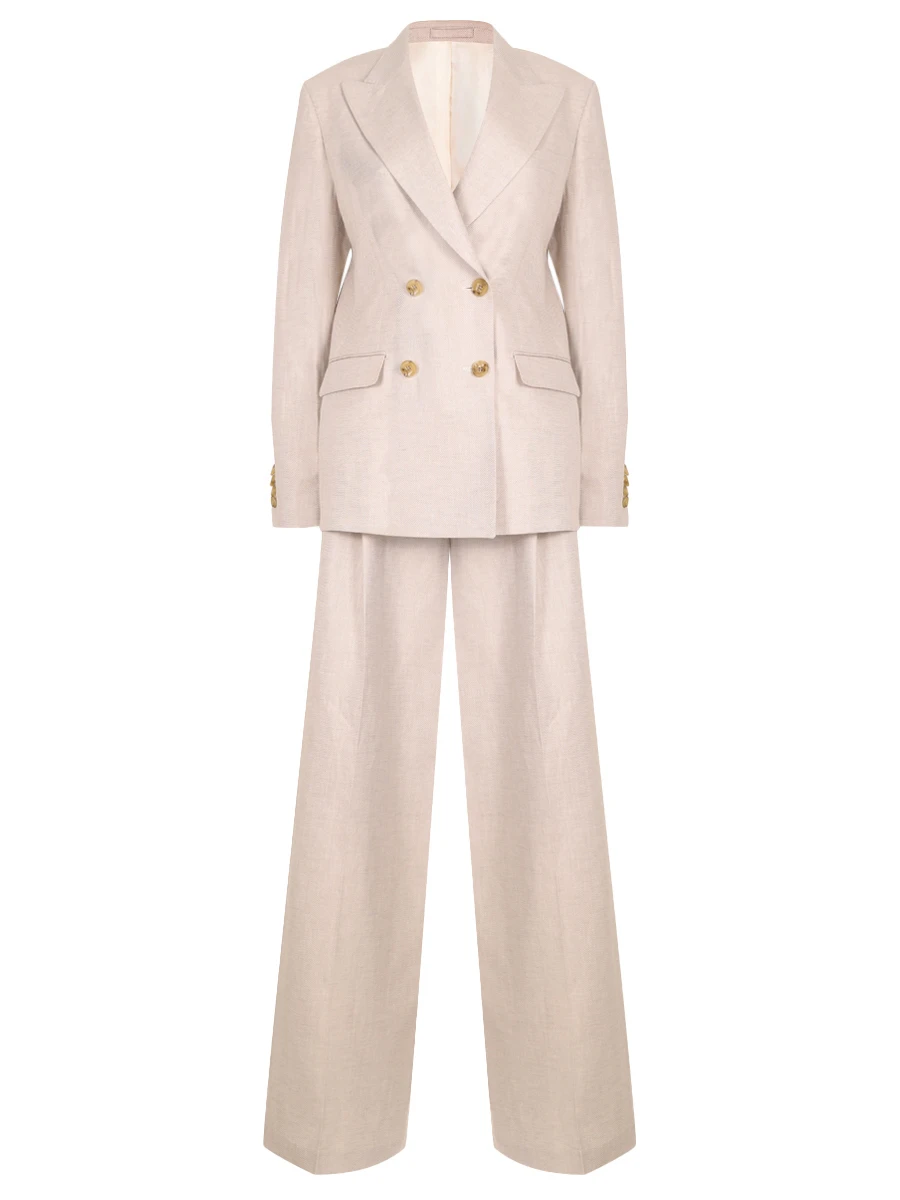 Костюм из льна и хлопка L.B.M. 1911 53367/2-2156/1150/8112 Бежевый 