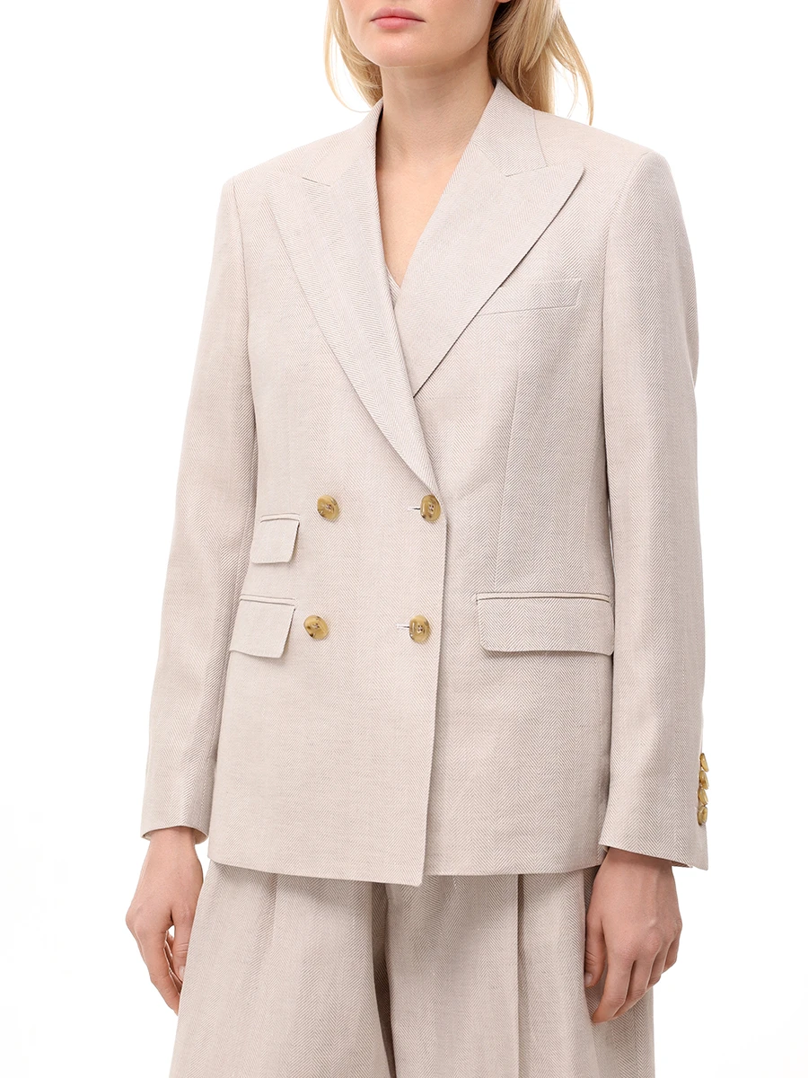 Костюм из льна и хлопка L.B.M. 1911 53367/2-2156/1150/8112 Бежевый  Фото 4