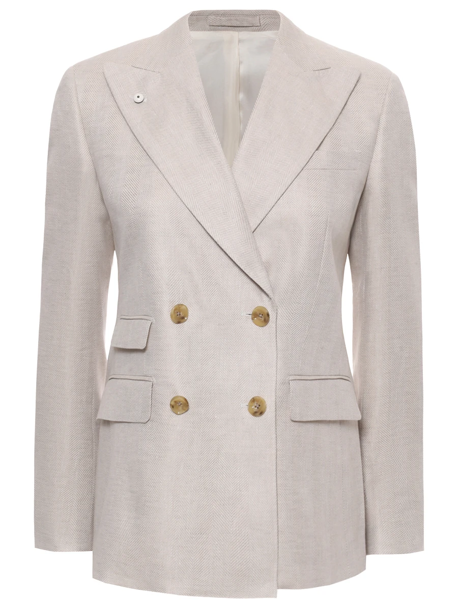 

Пиджак изо льна и хлопка, Бежевый, 53367/2 2156