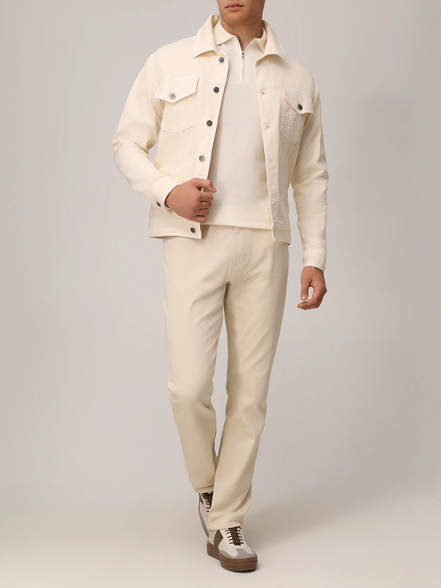 Поло хлопковое FIORONI CASHMERE MK28609С3 0021 E1 Кремовый  Фото 2
