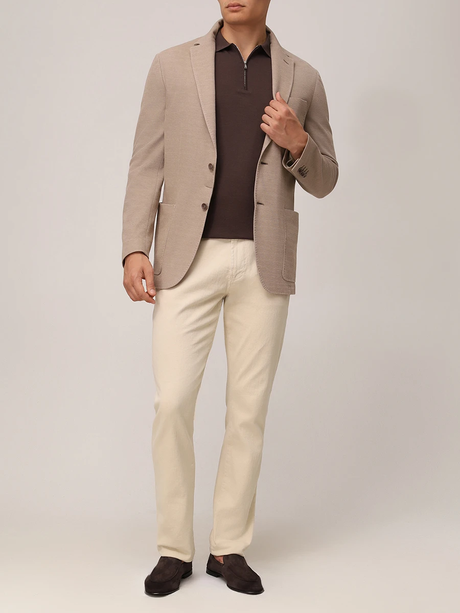 Поло хлопковое FIORONI CASHMERE MK28609С3 0029 E10 Коричневый  Фото 2