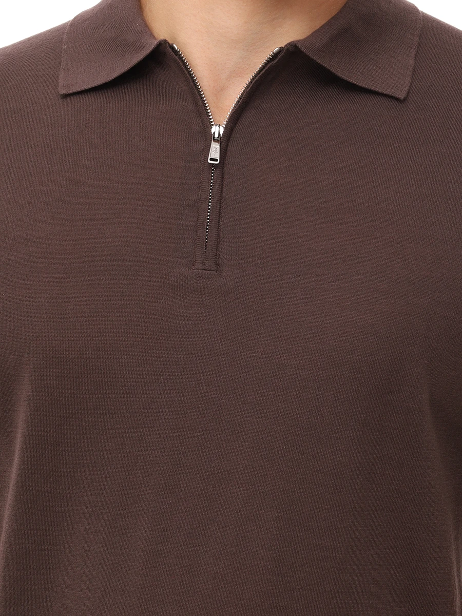 Поло хлопковое FIORONI CASHMERE MK28609С3 0029 E10 Коричневый  Фото 5
