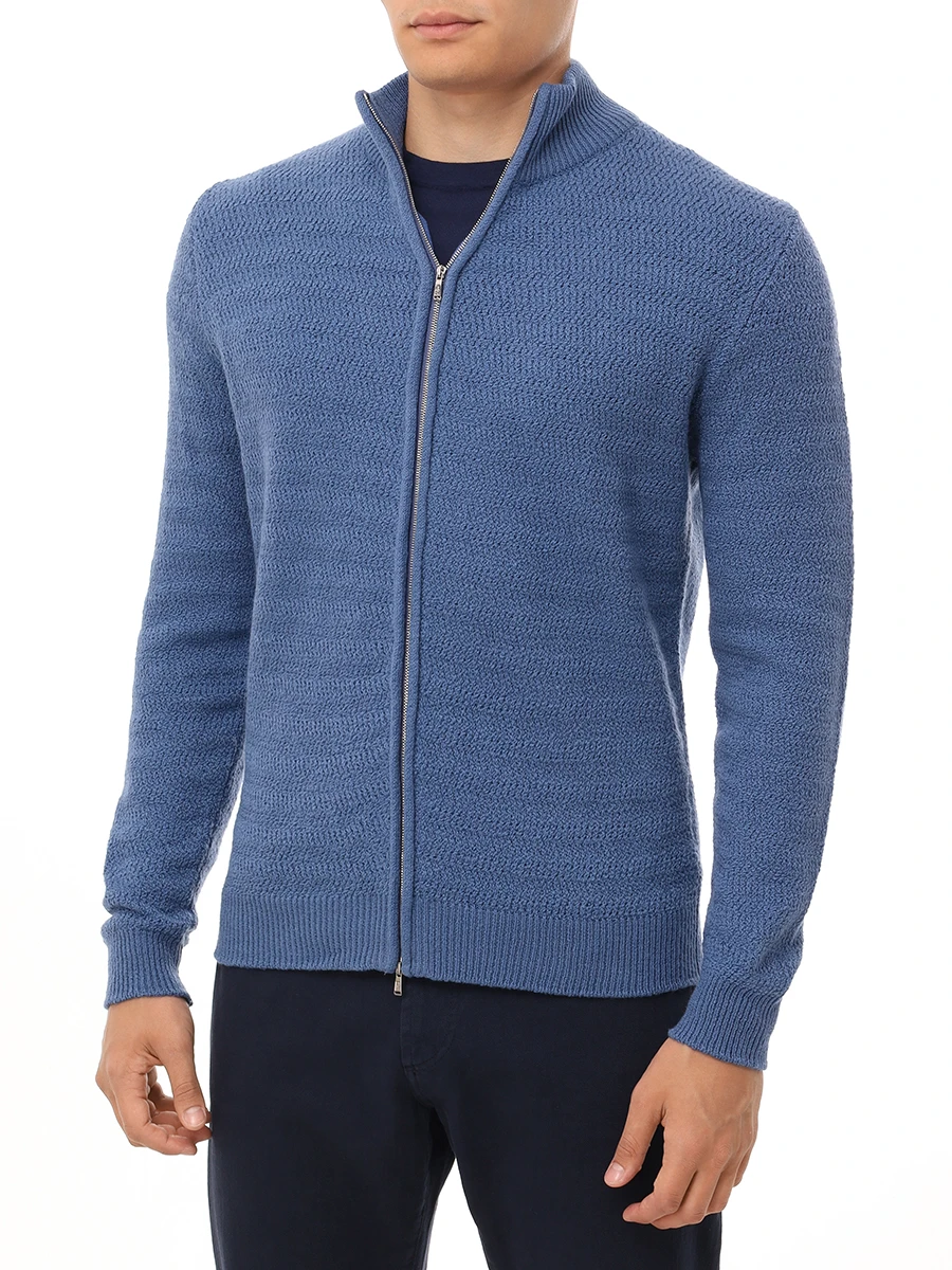 Кардиган хлопковый FIORONI CASHMERE MK30210E1 0004 XS4 Голубой  Фото 4
