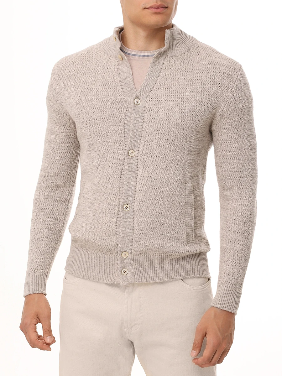 Кардиган хлопковый FIORONI CASHMERE MK30210E2 0002 XS2 Бежевый  Фото 4