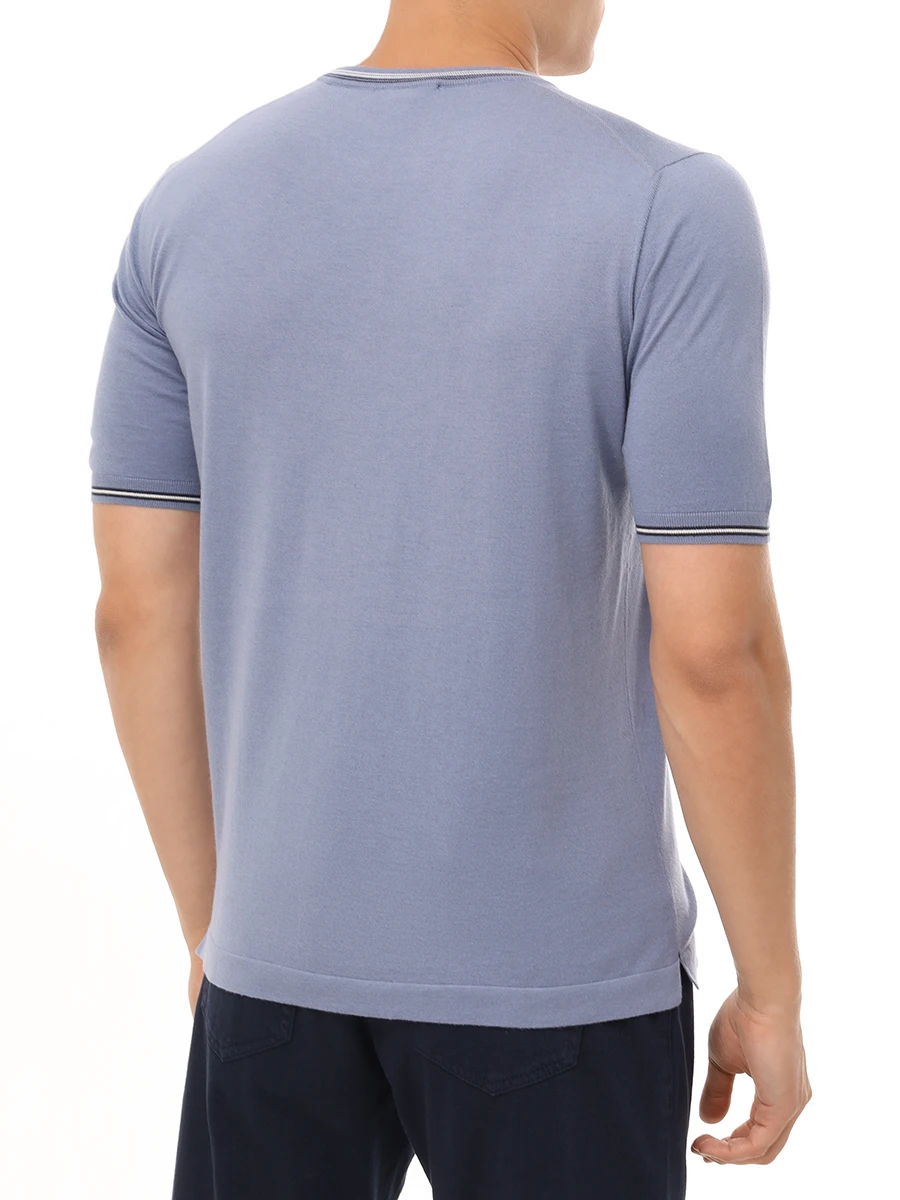 Футболка хлопковая FIORONI CASHMERE MK30609A1 0001 3E5 Голубой  Фото 3