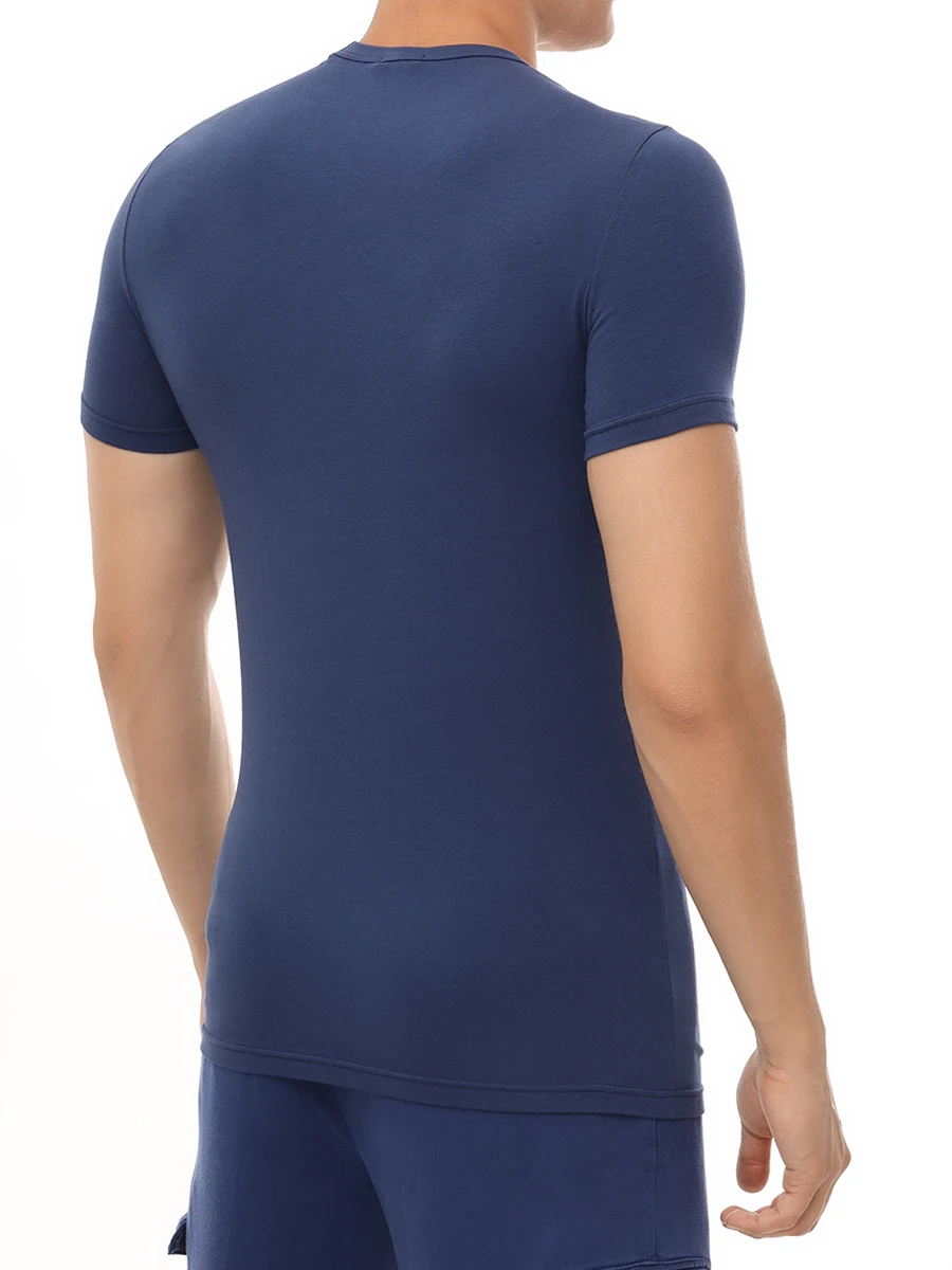 Футболка хлопковая KITON UNWM008K0701F03001 Синий  Фото 3