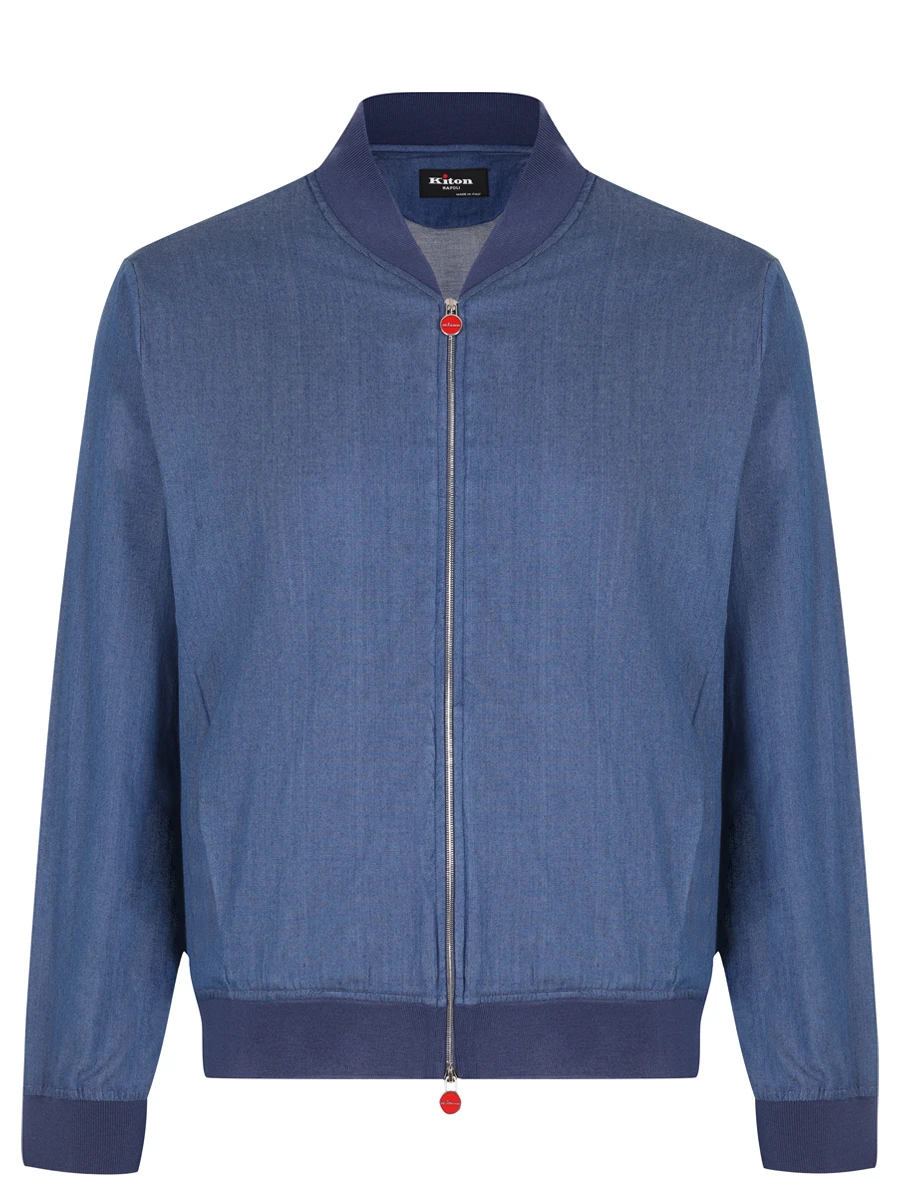 Бомбер хлопковый KITON UGO001H0922702000 Синий 