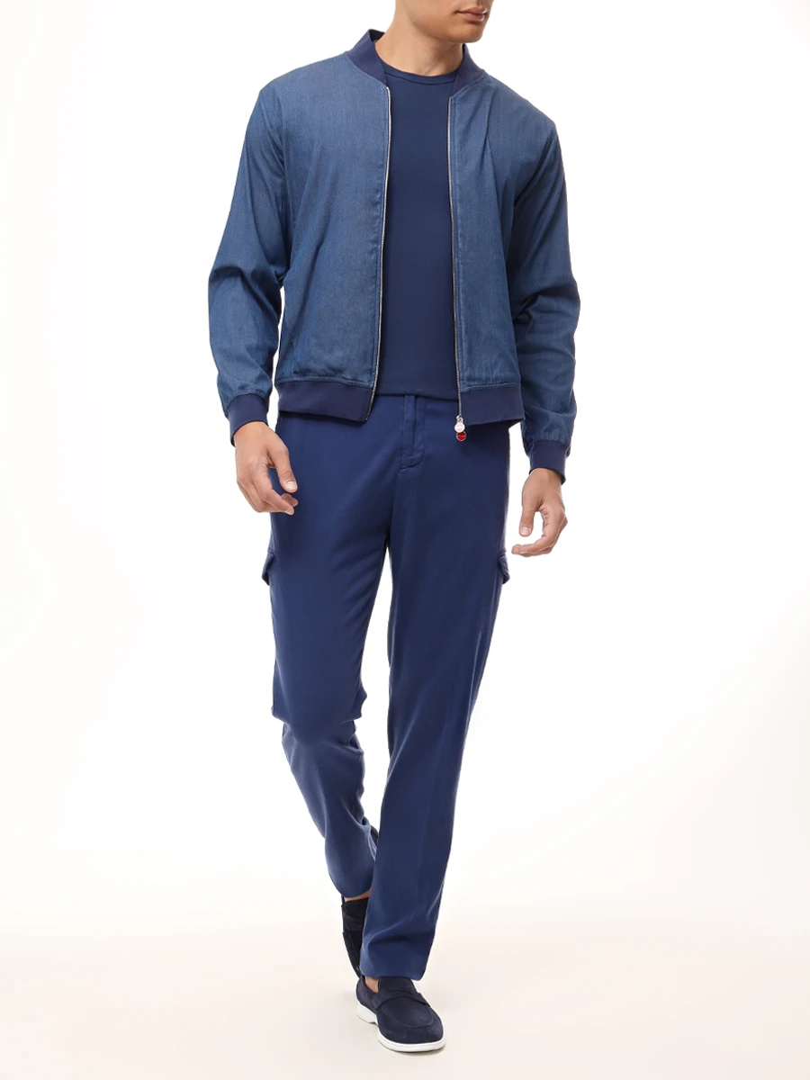 Бомбер хлопковый KITON UGO001H0922702000 Синий  Фото 2