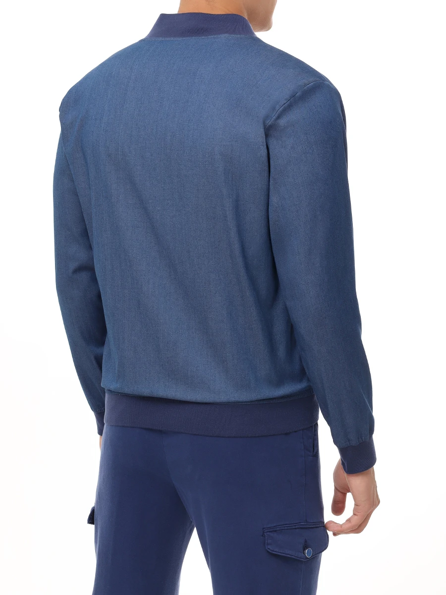 Бомбер хлопковый KITON UGO001H0922702000 Синий  Фото 3