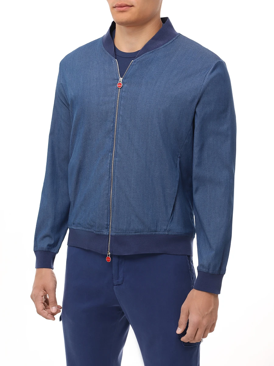 Бомбер хлопковый KITON UGO001H0922702000 Синий  Фото 4