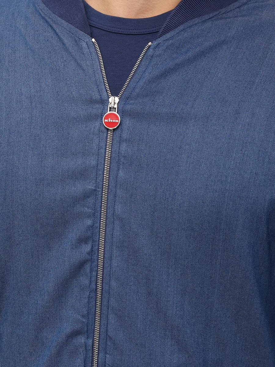 Бомбер хлопковый KITON UGO001H0922702000 Синий  Фото 5