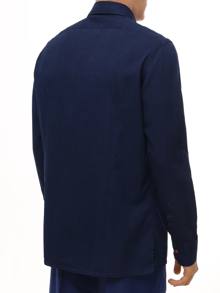Рубашка Slim Fit хлопковая KITON UMCNERPH092260100 Темно Синий  Фото 3