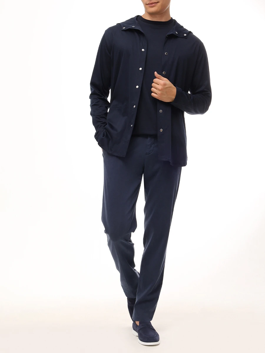 Рубашка хлопковая KITON UMCPETEK06R491100 Синий  Фото 2