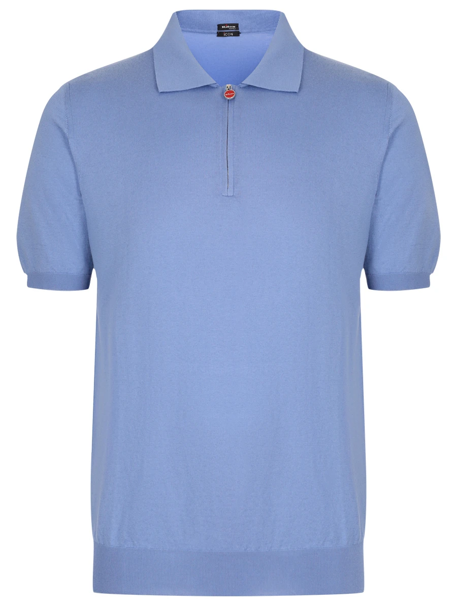 Поло хлопковое KITON UMKX33ZK29100E Голубой 