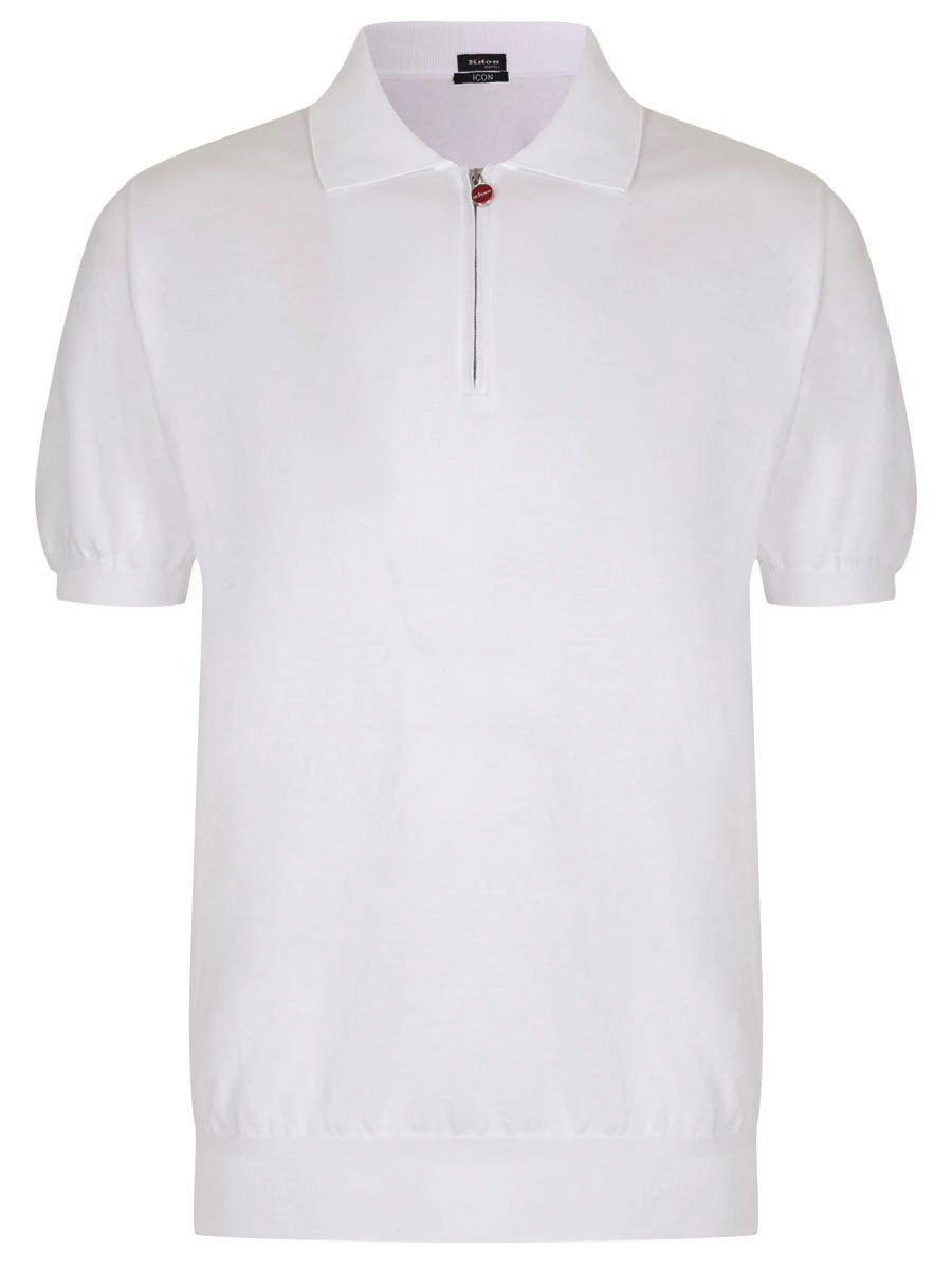 Поло хлопковое KITON UMKX33Z40C00L Белый 