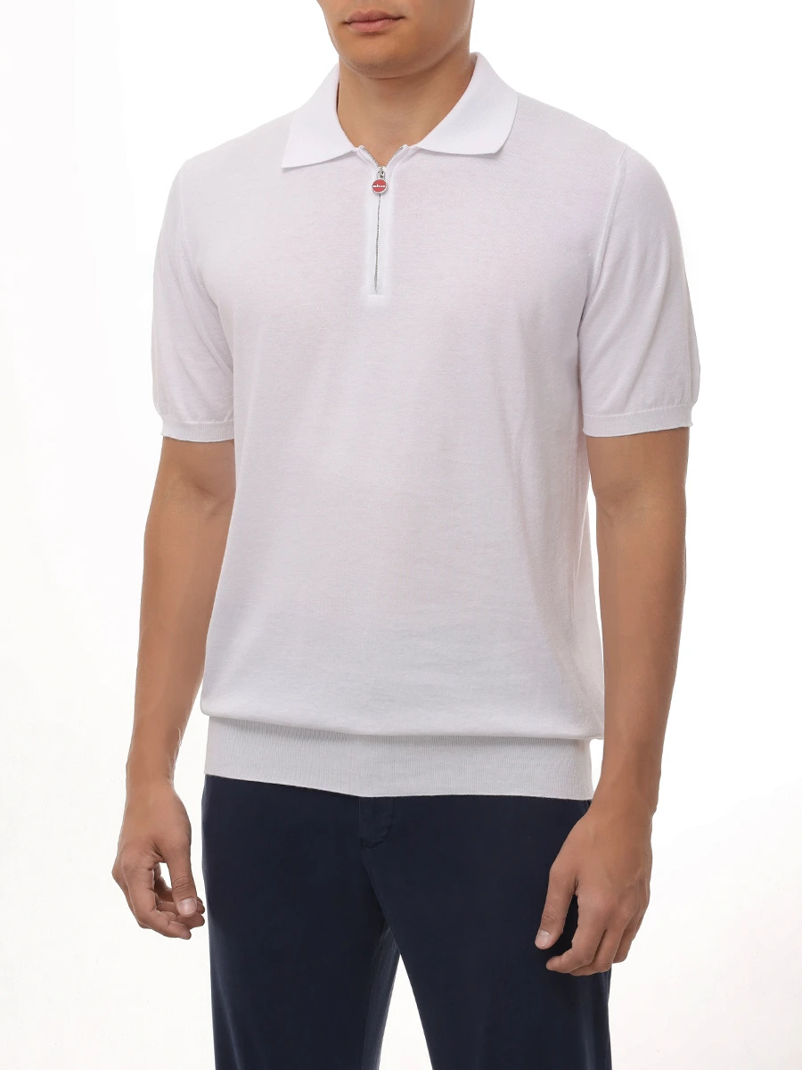 Поло хлопковое KITON UMKX33Z40C00L Белый  Фото 4