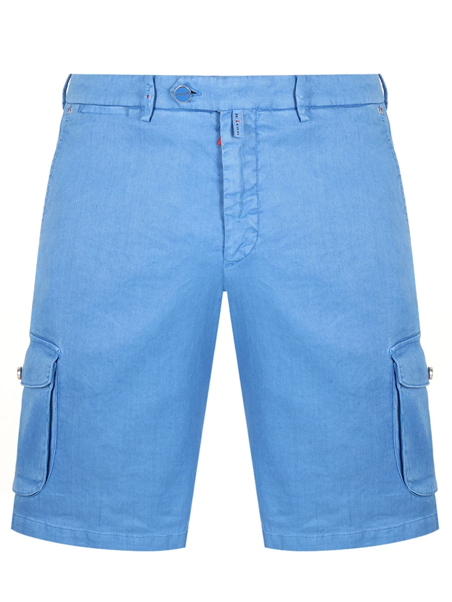 Шорты-карго льняные KITON UFPPBK0603F01000 Голубой 