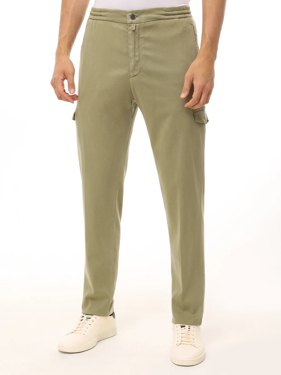 Брюки из лиоцелла KITON UPLACTK0606F09005 Зеленый  Фото 4