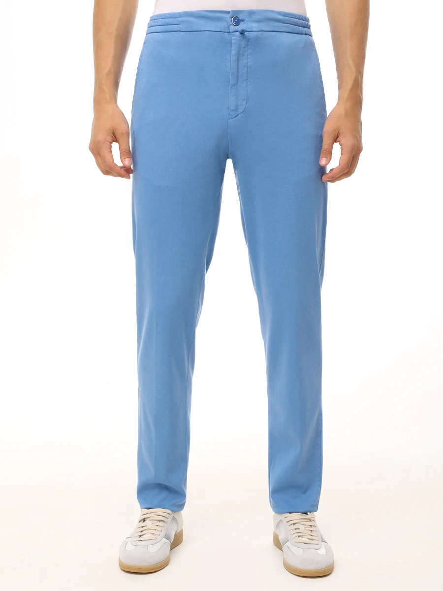 Брюки из лиоцелла KITON UPLACTK0606F01001 Голубой  Фото 4