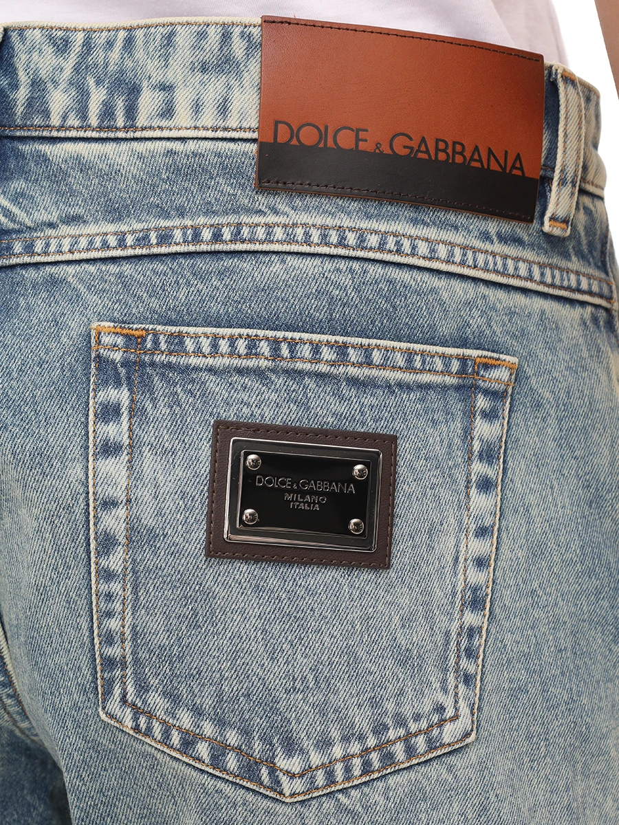 Джинсы Regular Fit хлопковые DOLCE & GABBANA GYJCCD G8ME5 S9001 Голубой  Фото 5