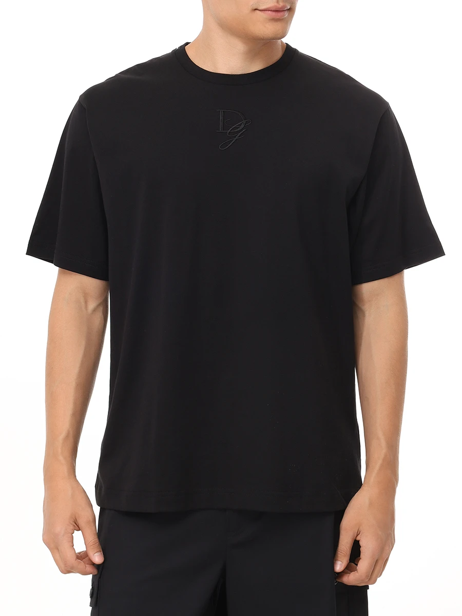 Футболка хлопковая DOLCE & GABBANA G8PN9Z G7O4E N0000 Черный  Фото 4