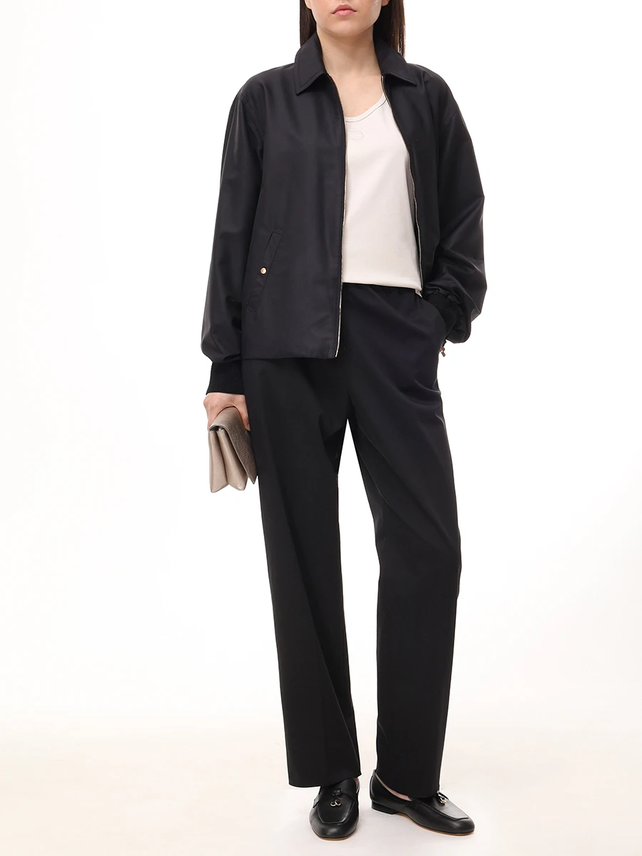 Куртка шелковая AGNONA TH0908-X-U4099 K09 Черный  Фото 2