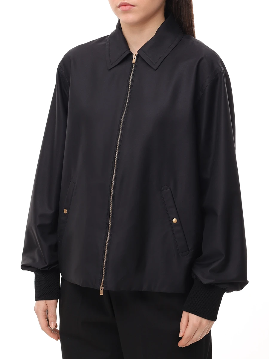 Куртка шелковая AGNONA TH0908-X-U4099 K09 Черный  Фото 4