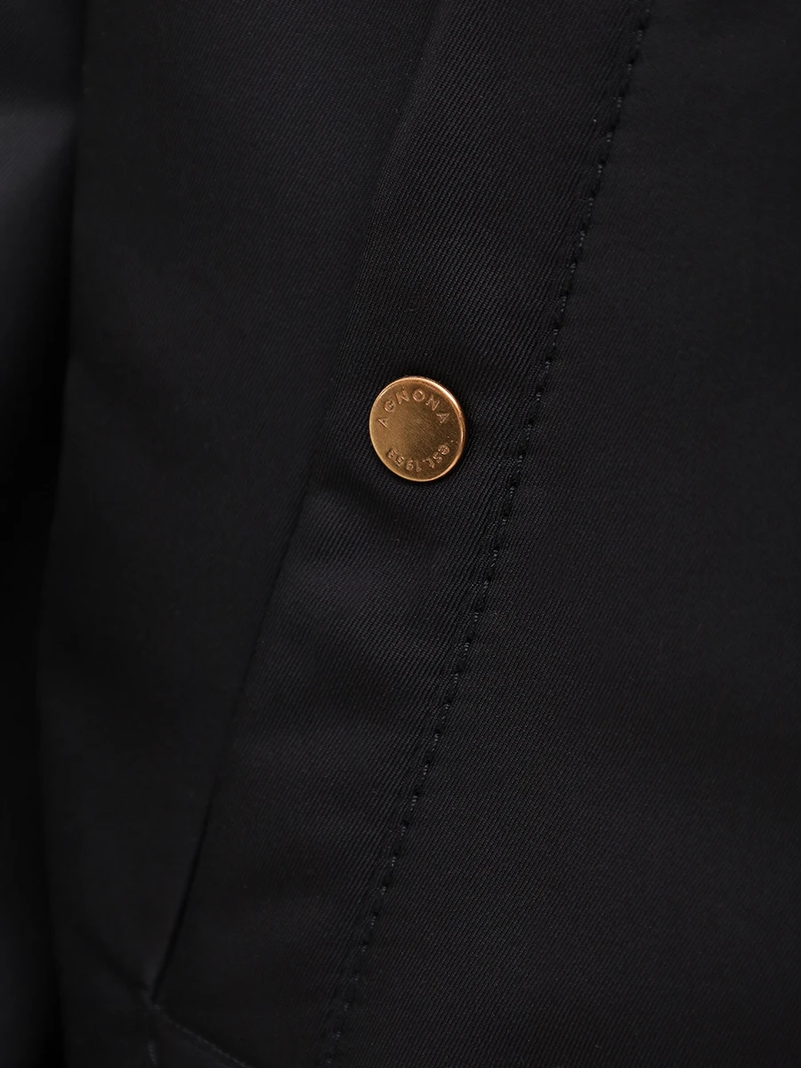 Куртка шелковая AGNONA TH0908-X-U4099 K09 Черный  Фото 6