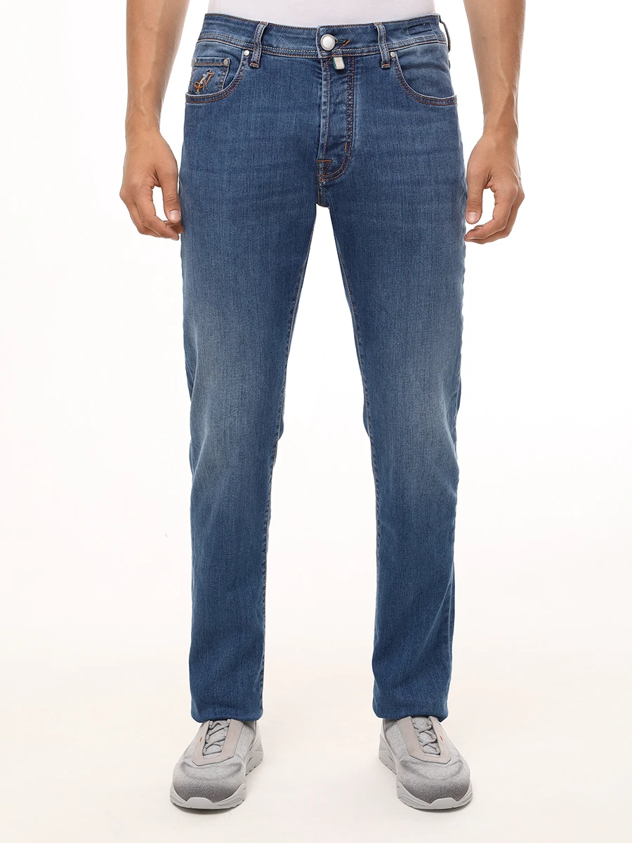 Джинсы Slim Fit хлопковые JACOB COHEN JUM_QM004 G01 S3623 V1 200D Синий  Фото 4